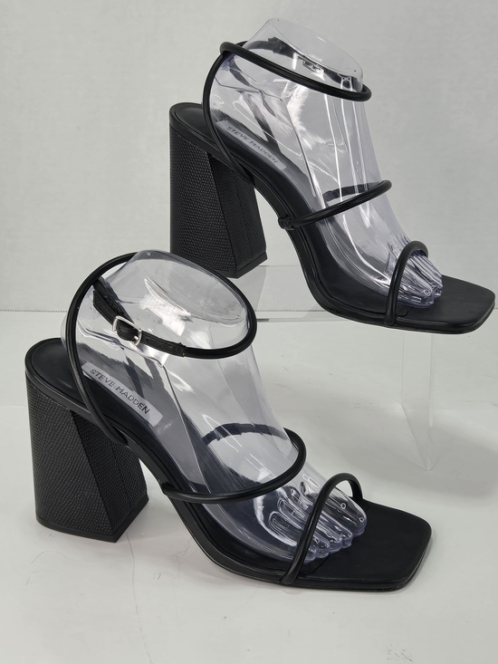 Steve Madden Shoes - Steve Madden Kinsley Black Strappy Block Heel Sandals Women's Size 11